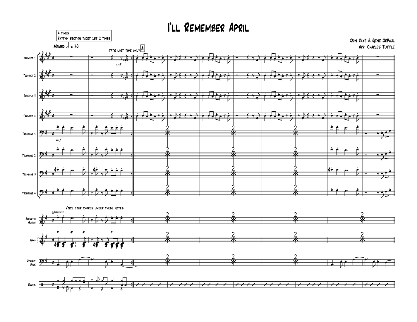 I'll Remember April (instrumental) (arr. Charles Tuttle)