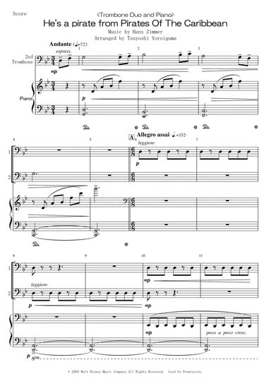 He's A Pirate (arr. Tsuyoshi Yoroiguma)