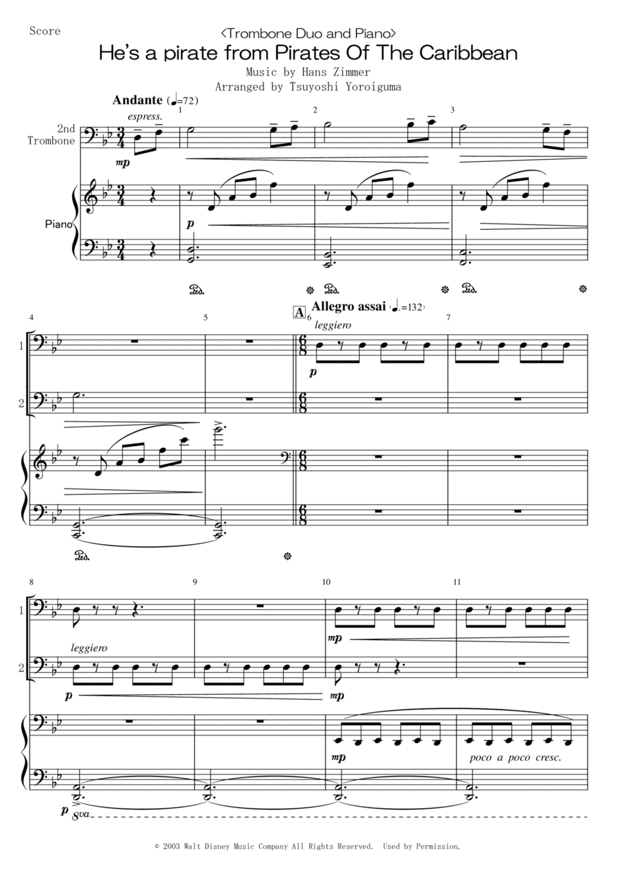 He's A Pirate (arr. Tsuyoshi Yoroiguma)
