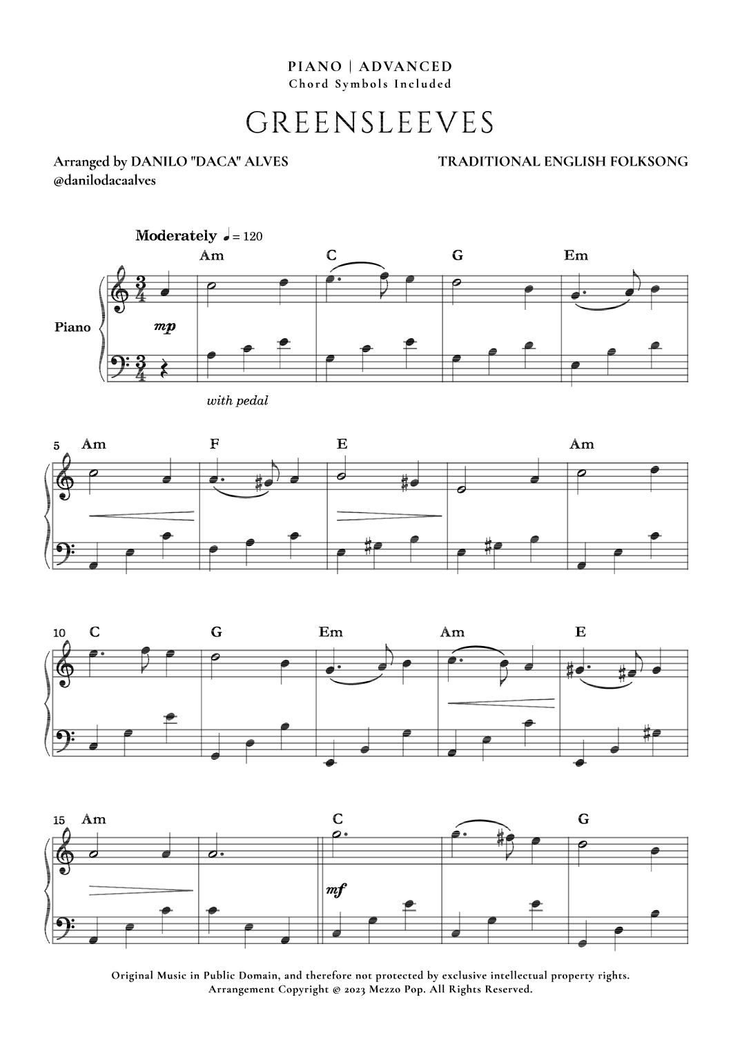 Greensleeves (arr. Danilo "Daca" Alves)