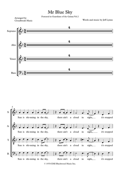 Mr. Blue Sky (arr. Cloudbreak Music)