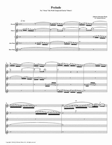 Prelude 07 from  Well-Tempered Clavier, Book 1 (Flute Quintet) (arr. Richard Byrnes)