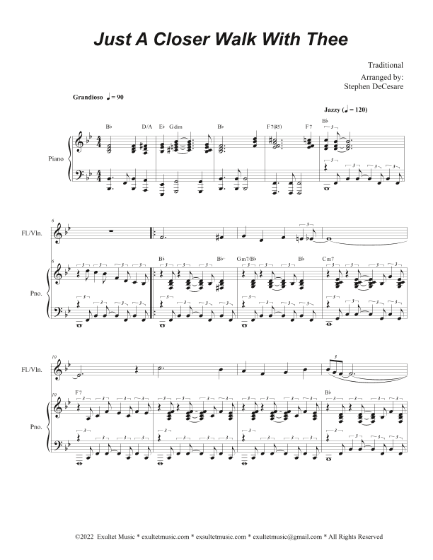 Just A Closer Walk With Thee (Flute or Violin solo and Piano) (arr. Stephen DeCesare)