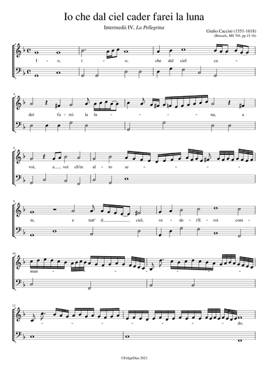 Io che dal ciel cader farei la luna (arr. Early Music Scores)