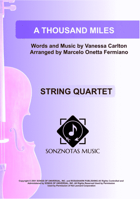 A Thousand Miles (arr. Marcelo Onetta Fermiano)