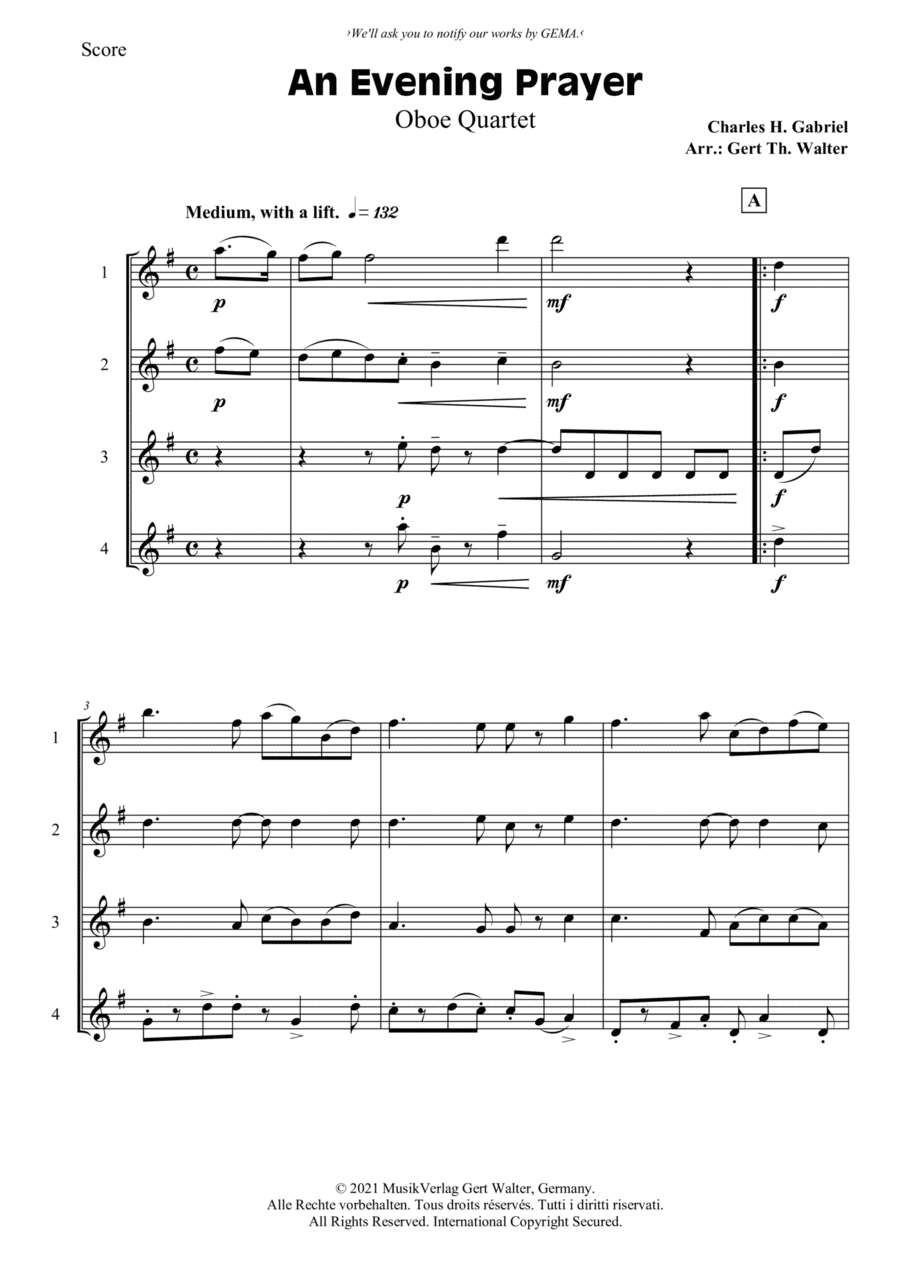 An Evening Prayer (arr. Gert Th. Walter)