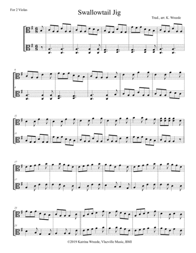 Swallowtail Jig (aka The Dancing Master) for Two Violas (arr. Katrina Wreede)
