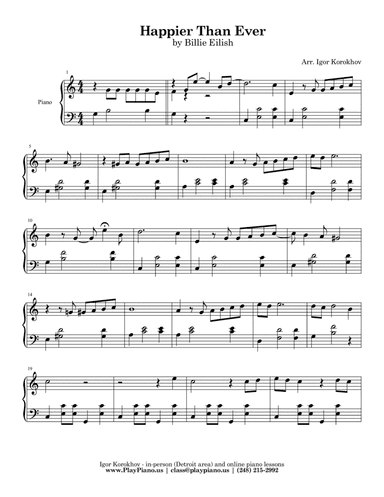 Happier Than Ever (arr. Igor Korokhov)