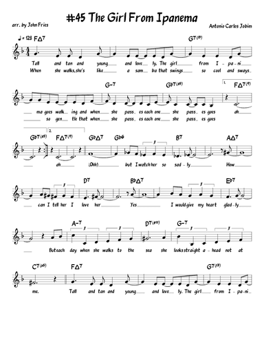 The Girl From Ipanema (garôta De Ipanema) (arr. John Fries)