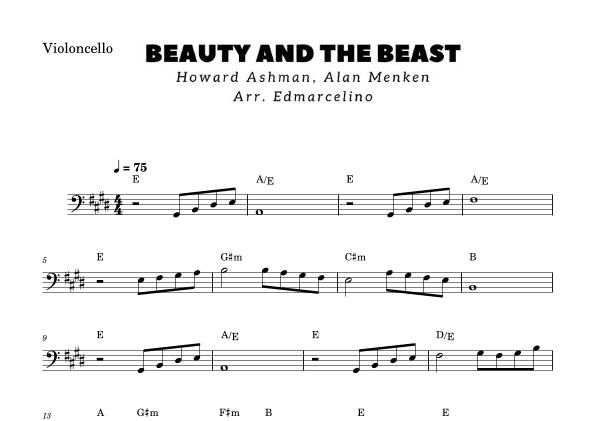 Beauty And The Beast (arr. Edmarcelino)