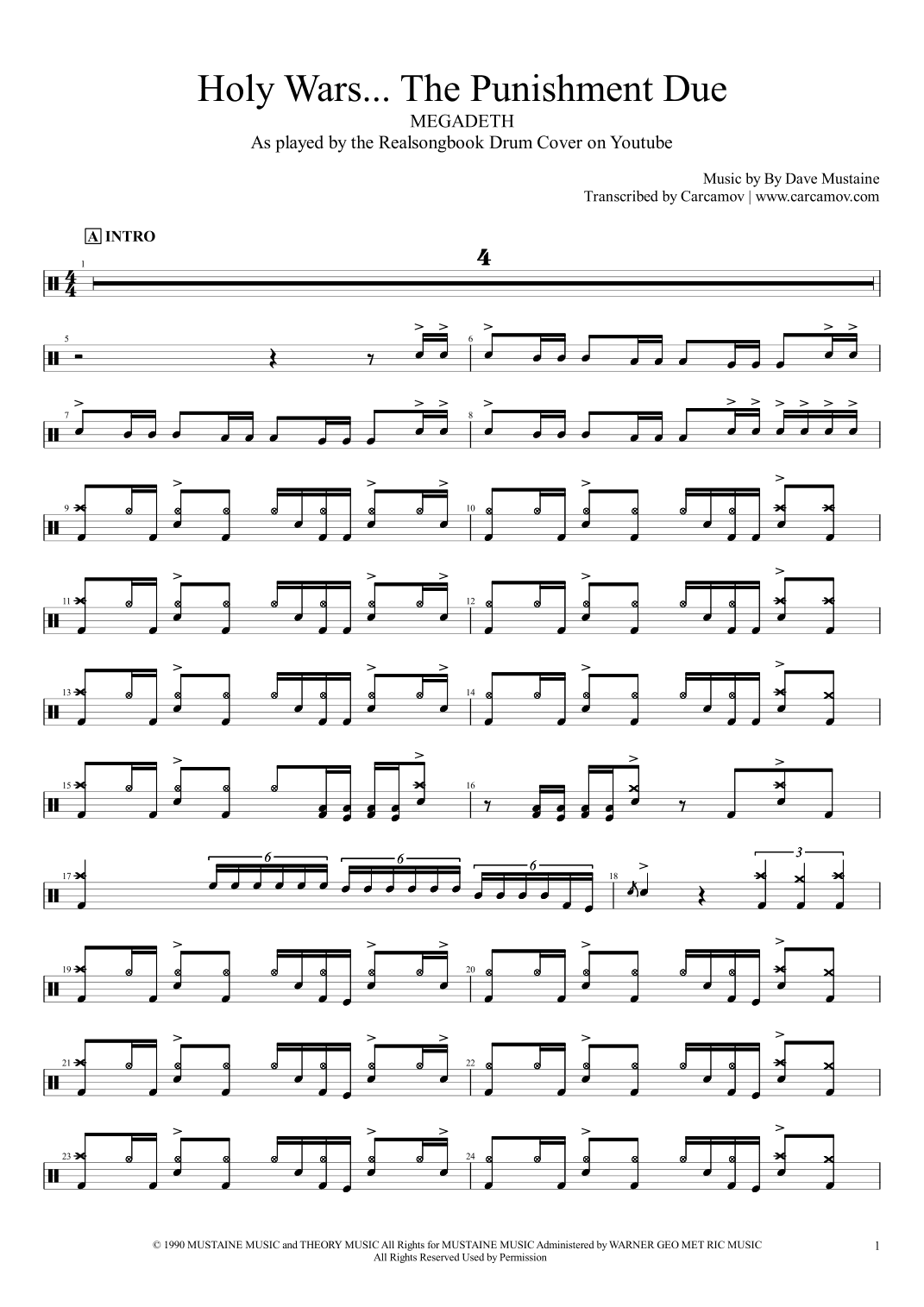 Holy Wars...the Punishment Due (arr. Realsongbook)