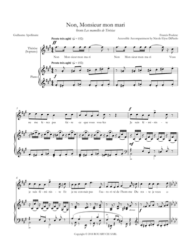 Quatre Poemes De Guillaume Apollinaire (arr. Nicole Elyse DiPaolo)
