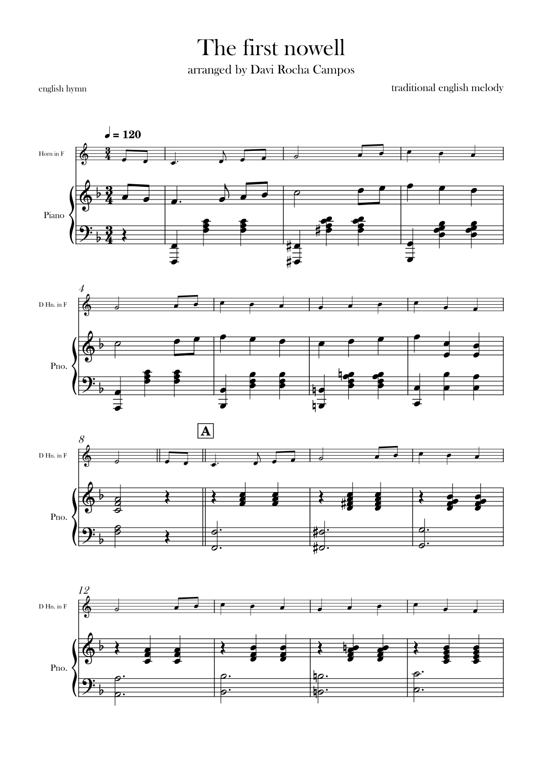 The First nowell (arr. Davi Rocha Campos)