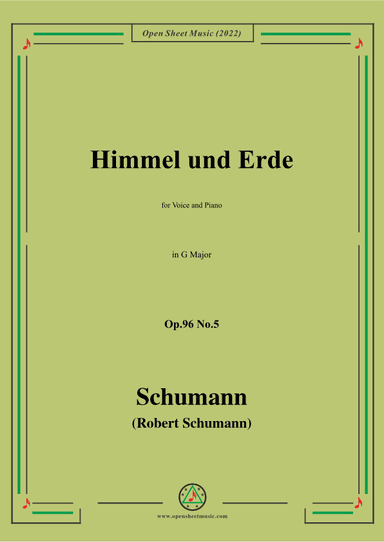 Schumann-Himmel und Erde,Op.96 No.5,in G Major (arr. OSM Press)