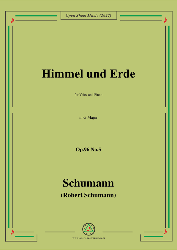 Schumann-Himmel und Erde,Op.96 No.5,in G Major (arr. OSM Press)