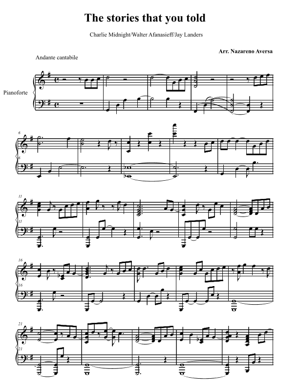 The Stories That You Told (arr. Nazareno Aversa)