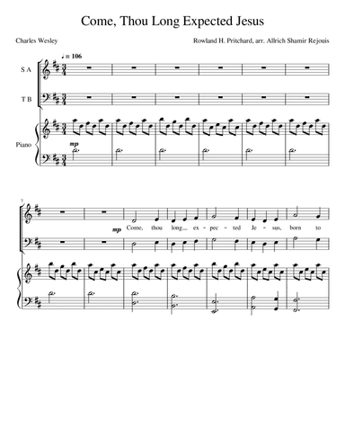 Come, Thou Long Expected Jesus (arr. Allrich Shamir Rejouis)