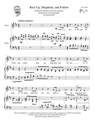 Rise Up, Shepherd, and Follow (low voice) (arr. David Neff)