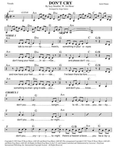 Don't Cry (arr. Jorge Juárez)