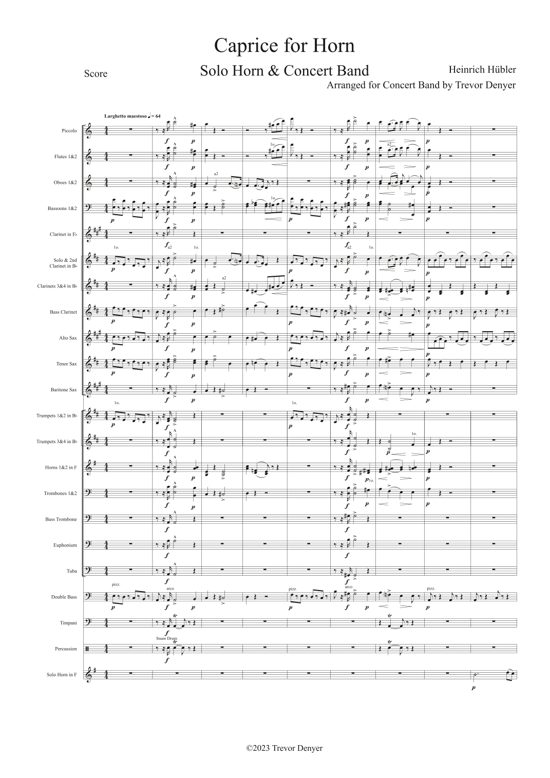 Caprice for Solo Horn & Concert Band (arr. Trevor Denyer)