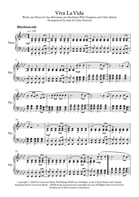 Viva La Vida (arr. Lizzie Peacock)