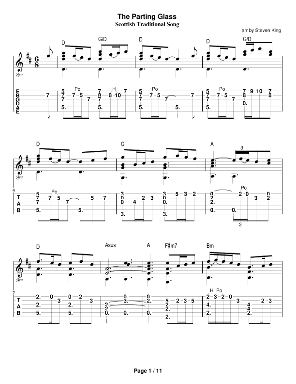 The Parting Glass (arr. Steven King)