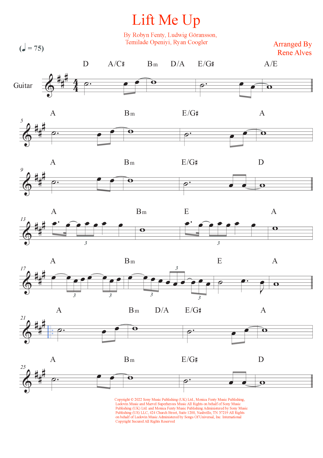Lift Me Up (arr. Rene Alves)