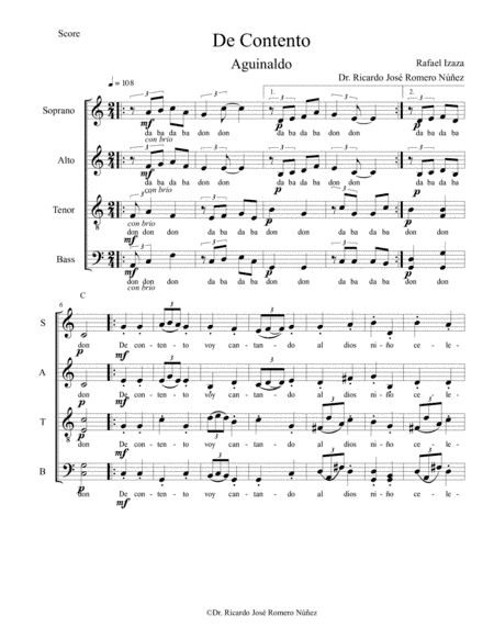 De Contento , Aguinaldo Venezolano (arr. Ricardo José Romero Núñez)