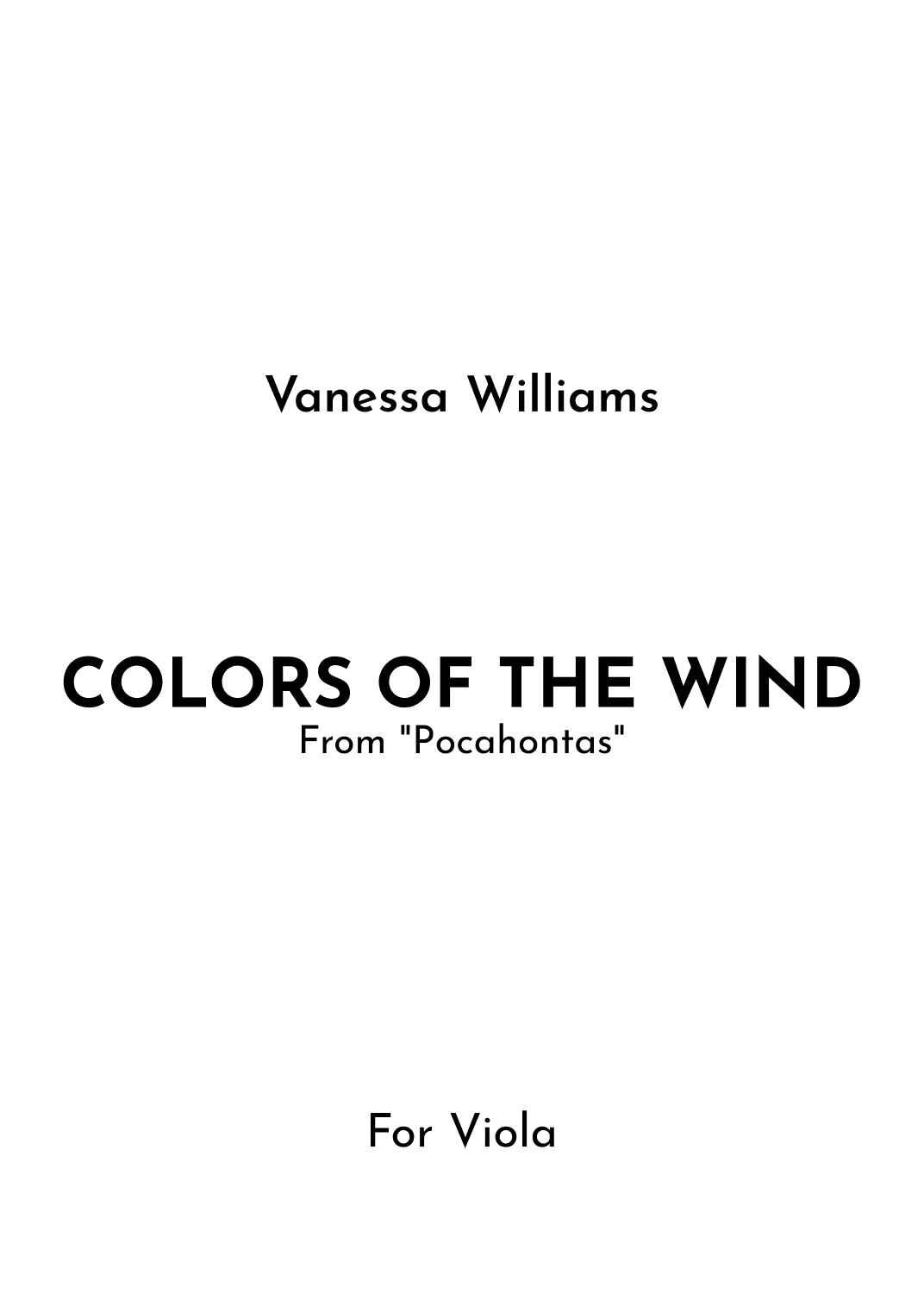 Colors Of The Wind (arr. Jireh J.)