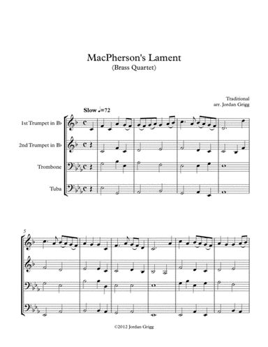 MacPherson's Lament (Brass Quartet) (arr. Jordan Grigg)