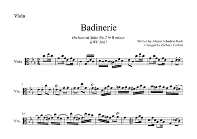 Badinerie BWV 1067 (arr. Zachary Corbett)