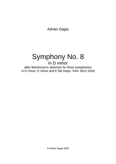 Symphony No. 8 in D minor after Beethoven's sketches, op. 80