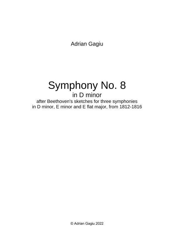 Symphony No. 8 in D minor after Beethoven's sketches, op. 80