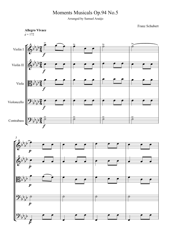 Moments musicals Op.94 No.5 (arr. Samuel Araújo)