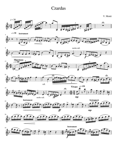 Czardas para clarinete en Sib (arr. Kloster thomas)