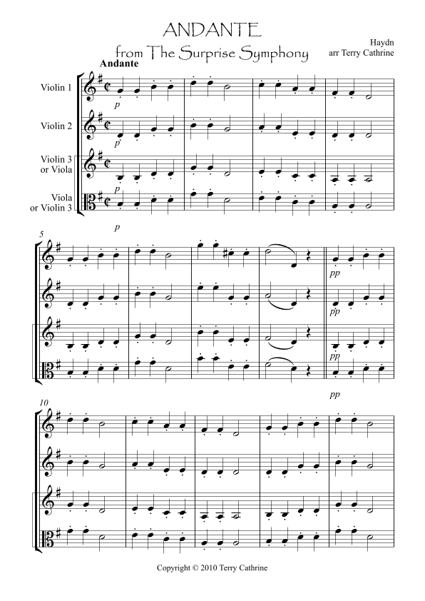 Andante from the Surprise Symphony (arr. Terry Cathrine)