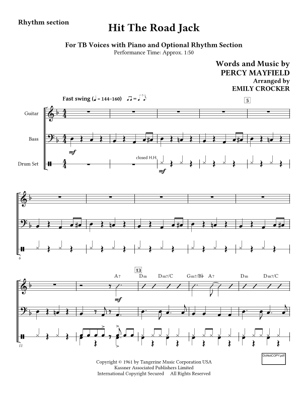 Hit The Road Jack (arr. Emily Crocker)