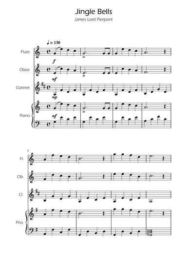Jingle Bells - Woodwind Trio w/ Piano (arr. Ygor Nunes)