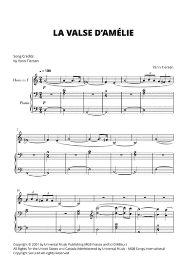 La Valse D'amelie (arr. Cadenza Editions)