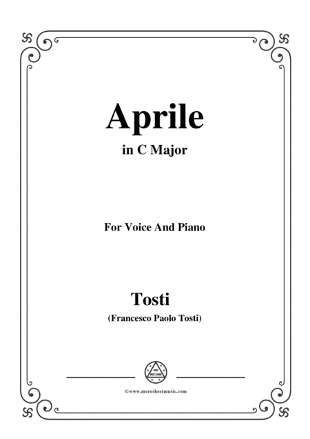 Tosti-Aprile in C Major,for Voice and Piano (arr. MSM)