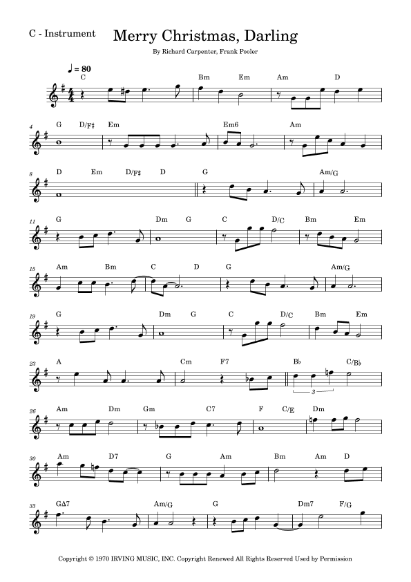 Merry Christmas, Darling (arr. Fabio Eduardo de Oliveira)