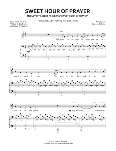 Sweet Hour of Prayer medley (Alto/Tenor Vocal Duet) (arr. Rebecca Belliston)