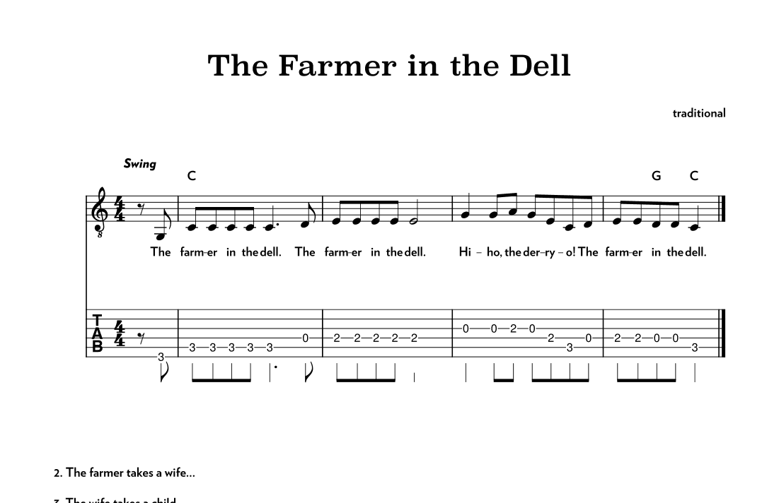 The Farmer in the Dell (arr. Riverside Guitar School)