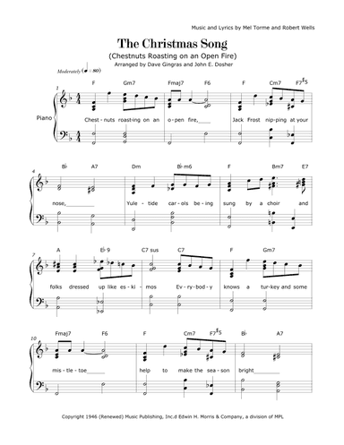 The Christmas Song (chestnuts Roasting On An Open Fire) (arr. Dave Gingras and John E. Dosher)