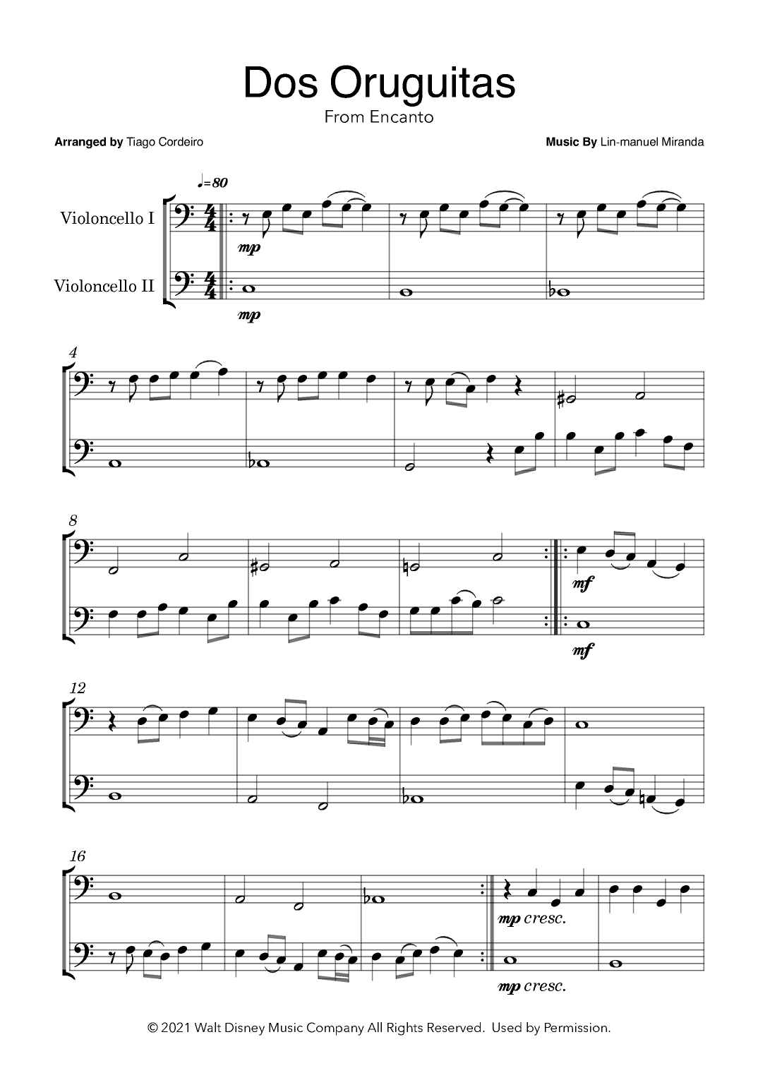 Dos Oruguitas (arr. Tiago Cordeiro)