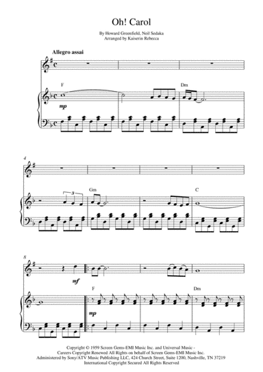 Oh! Carol (arr. Kaiserin Rebecca)
