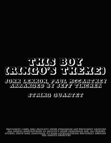 This Boy (ringo's Theme) (arr. Jeff Tincher)