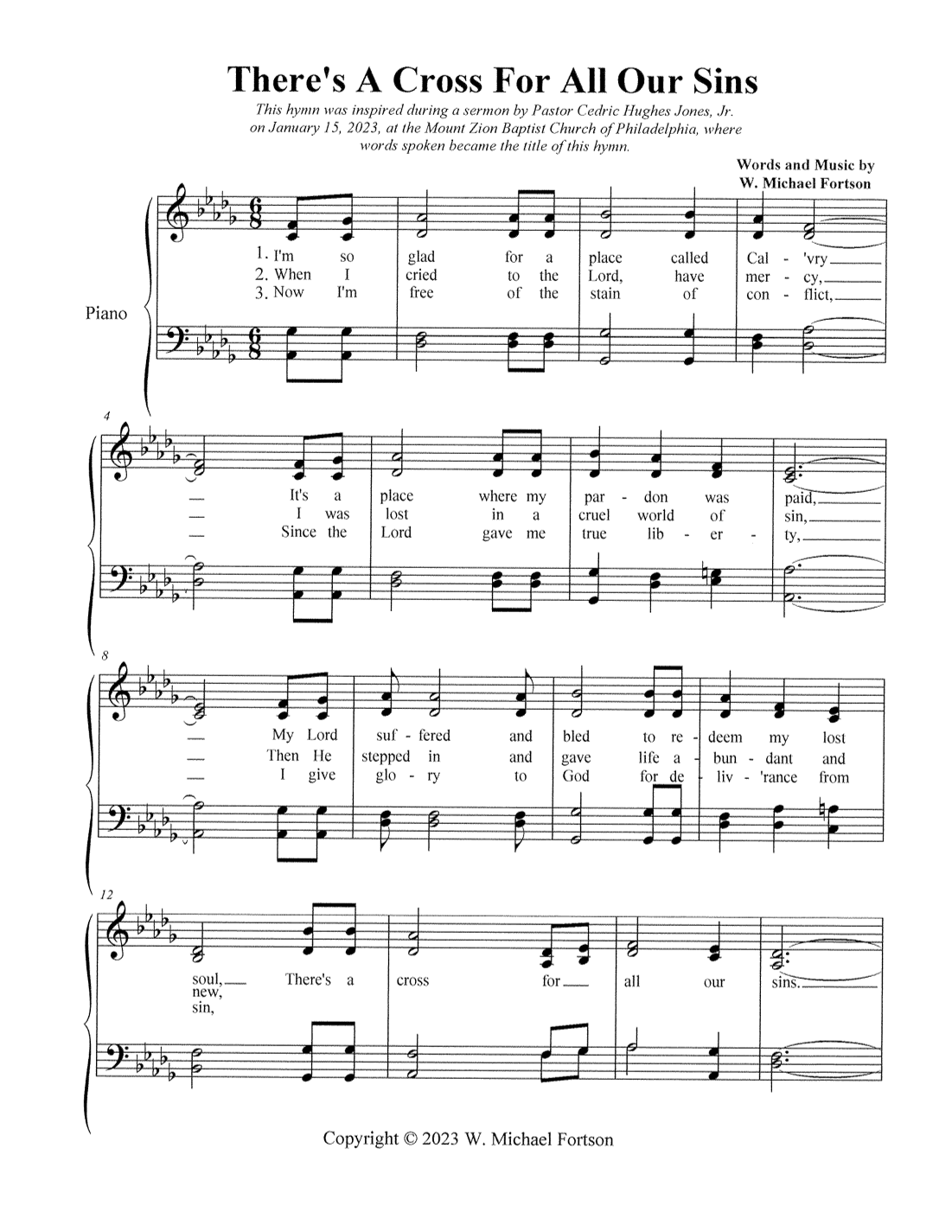 There's A Cross For All Our Sins