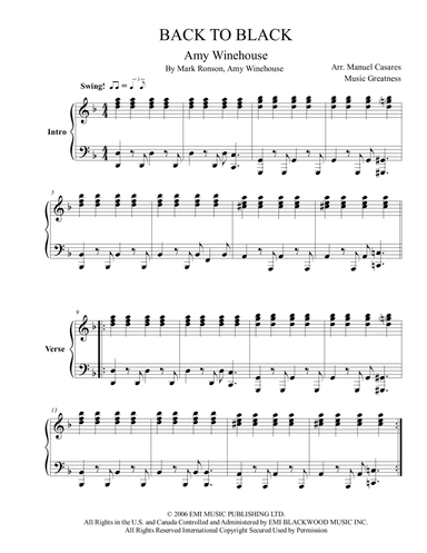 Back To Black (arr. Music Greatness)