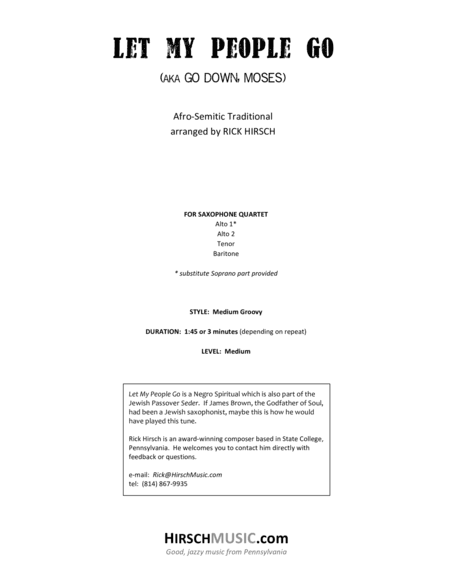 Let My People Go (arr. Rick Hirsch)